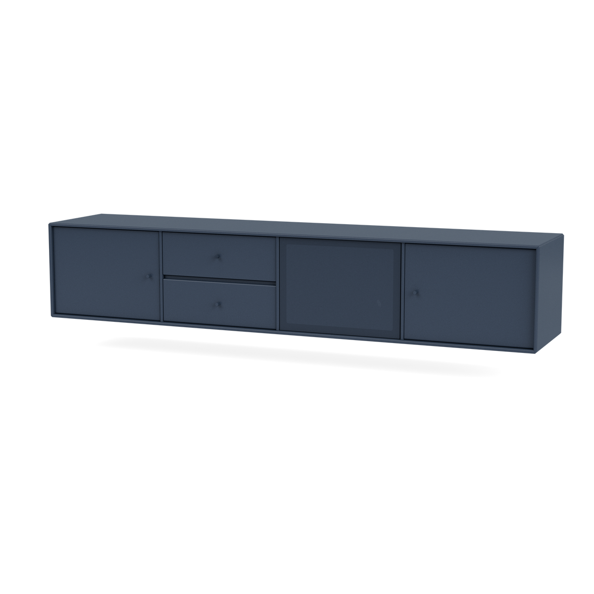 Meuble Tv Octave VIII par Peter J. Lassen, laque 138 Juniper, suspendu au mur, packshot Montana