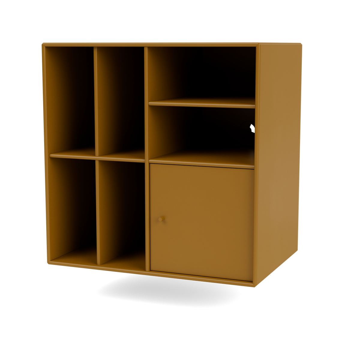 Meuble de Rangement Spin II par Peter J. Lassen, laque 142 Amber, suspendu au mur, packshot Montana
