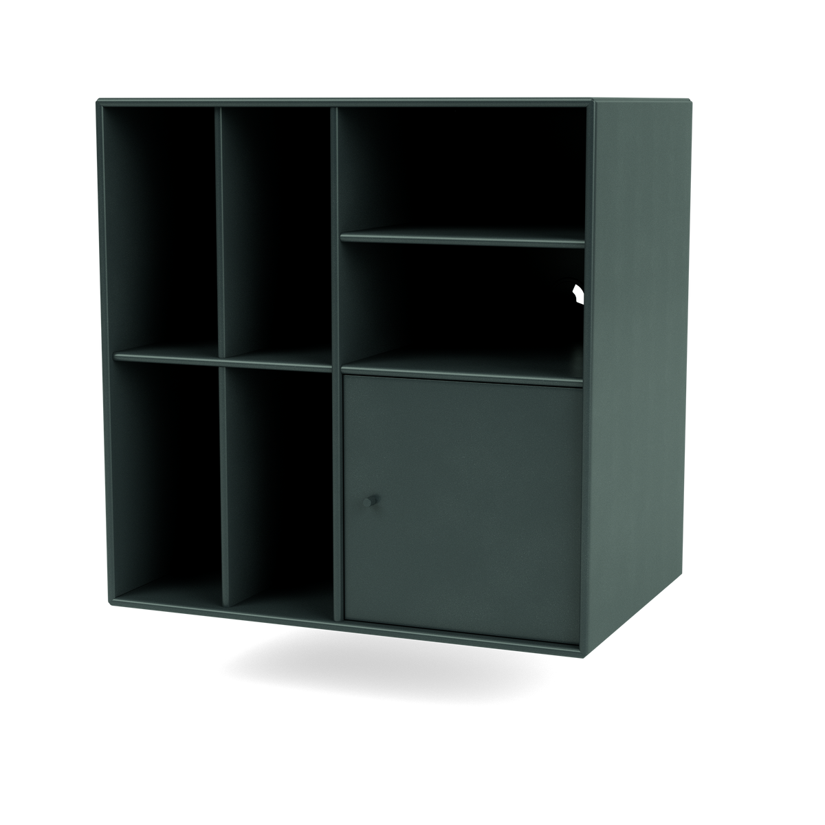 Meuble de Rangement Spin II par Peter J. Lassen, laque 163 Black Jade, suspendu au mur, packshot Montana