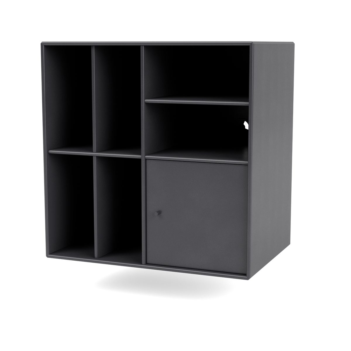 Meuble de Rangement Spin II par Peter J. Lassen, laque 36 Coal, suspendu au mur, packshot Montana