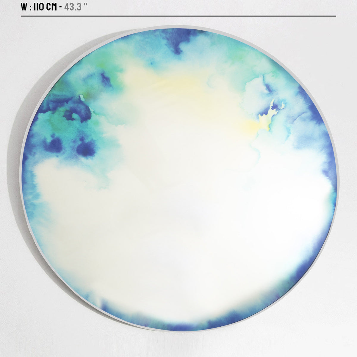 Miroir Francis Extra-Large Aquarelle Bleue-Jaune de Constance Guisset - Petite Friture-autre vue-The Woods Gallery