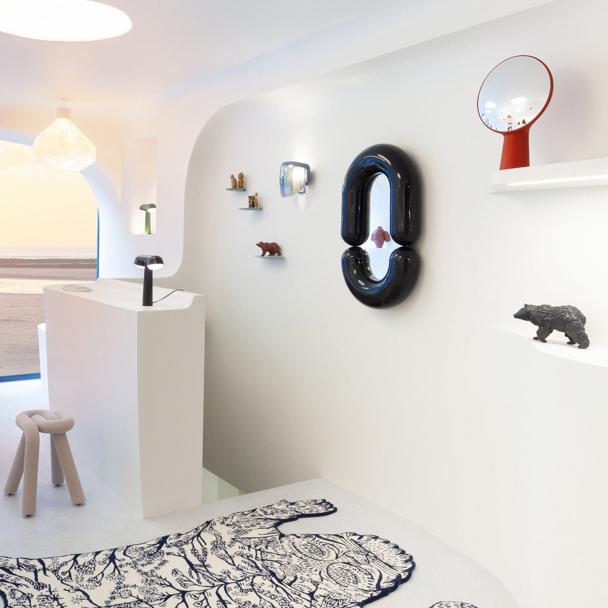 Miroir Zodiac M de Jean-Baptiste Fastrez - Moustache-Blanc-The Woods Gallery