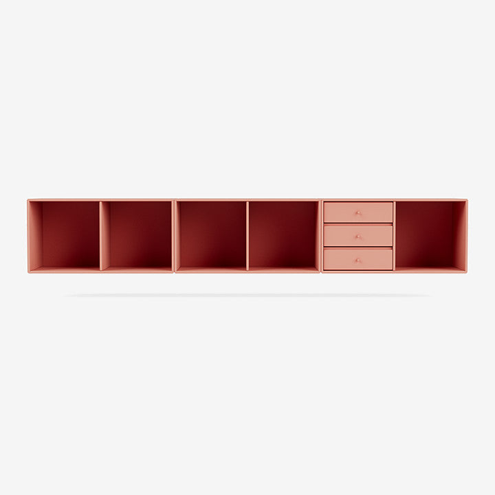 Module de Rangement Rest par Peter J. Lassen - Montana-151 Rhubarb-Avec rail de suspensions-The Woods Gallery