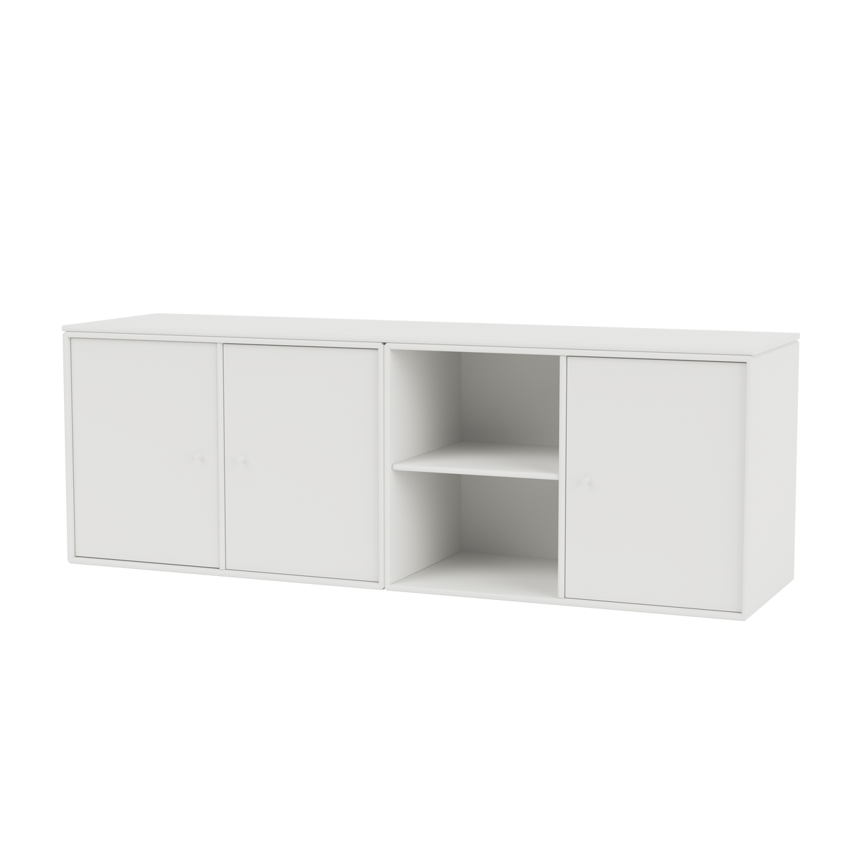 Module de Rangement Save par Peter J. Lassen, laque 01 White, suspendu au mur, packshot Montana