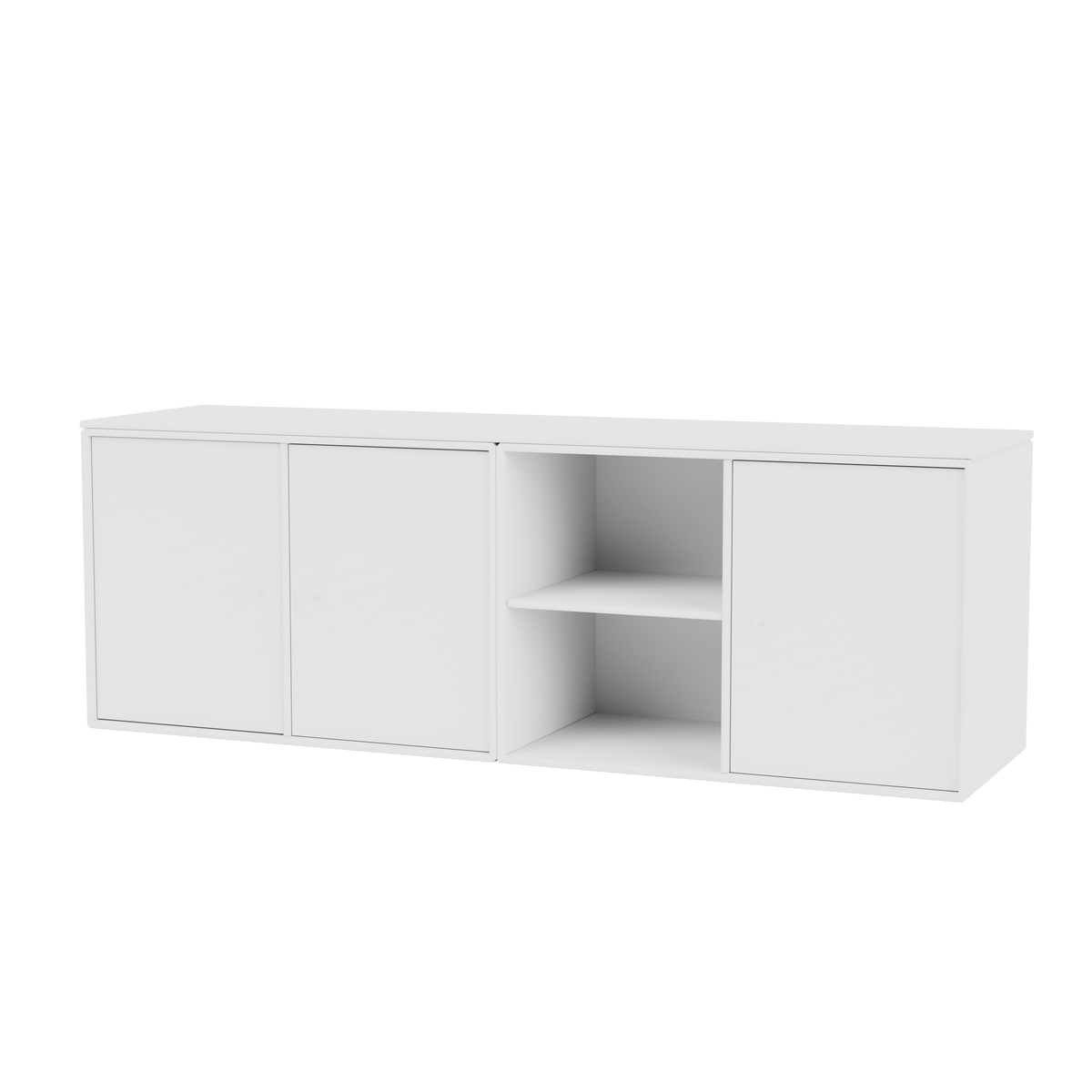 Module de Rangement Save par Peter J. Lassen, laque 101 New White, suspendu au mur, packshot Montana