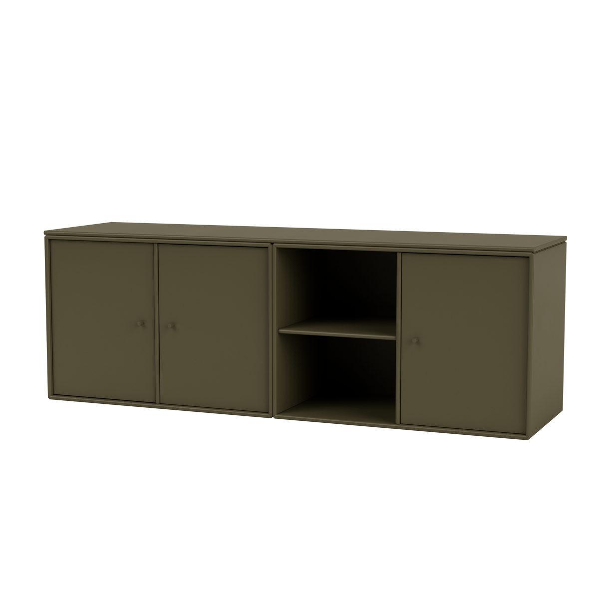 Module de Rangement Save par Peter J. Lassen, laque 139 Oregano, suspendu au mur, packshot Montana