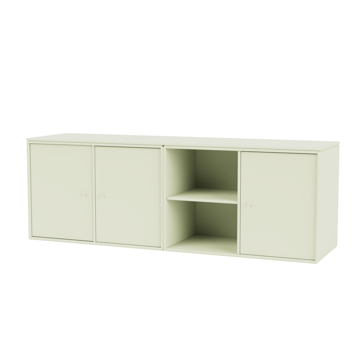 Module de Rangement Save par Peter J. Lassen, laque 140 Pomelo, suspendu au mur, packshot Montana