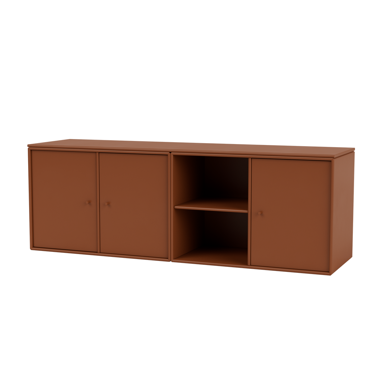 Module de Rangement Save par Peter J. Lassen, laque 146 Hazelnut, suspendu au mur, packshot Montana