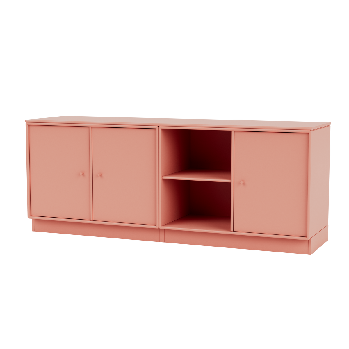 Module de Rangement Save par Peter J. Lassen, laque 151 Rhubarb, sur socle de 7 cm, packshot Montana