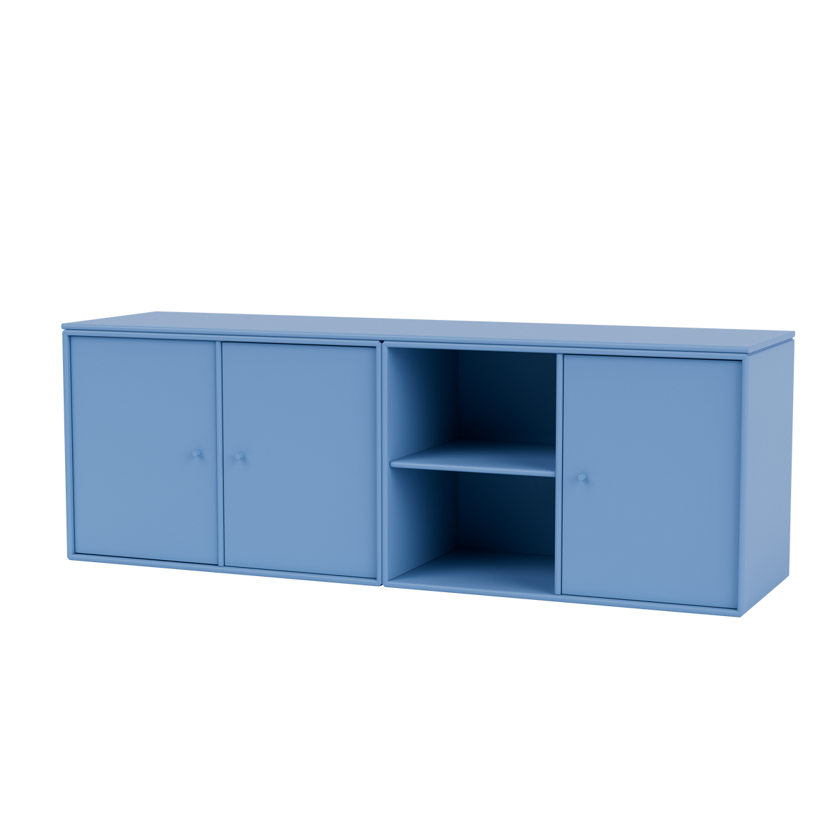 Module de Rangement Save par Peter J. Lassen, laque 154 Azure, suspendu au mur, packshot Montana