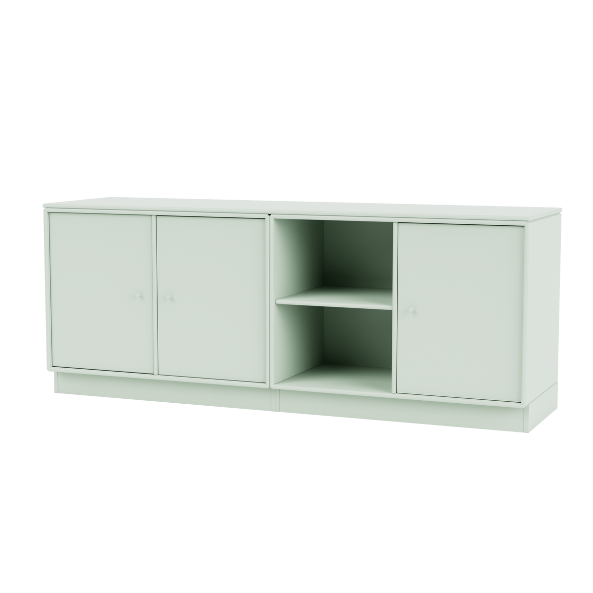 Module de Rangement Save par Peter J. Lassen, laque 161 Mist, sur socle de 7 cm, packshot Montana