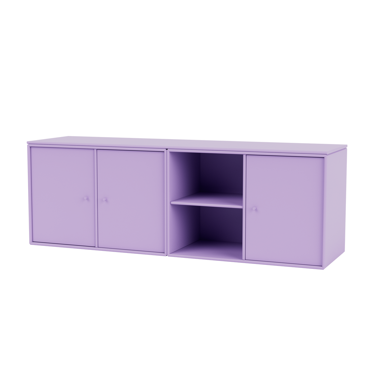 Module de Rangement Save par Peter J. Lassen, laque 164 Iris, suspendu au mur, packshot Montana