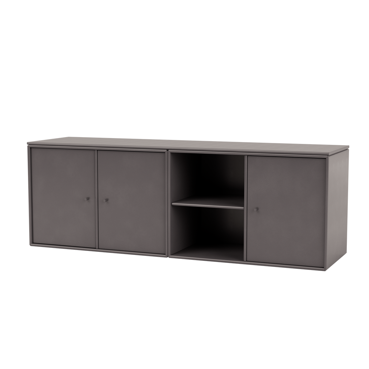 Module de Rangement Save par Peter J. Lassen, laque 35 Coffee, suspendu au mur, packshot Montana