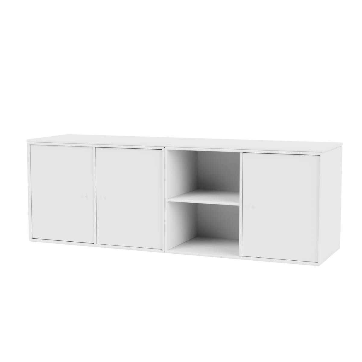 Module de Rangement Save par Peter J. Lassen, laque 38 Snow, suspendu au mur, packshot Montana