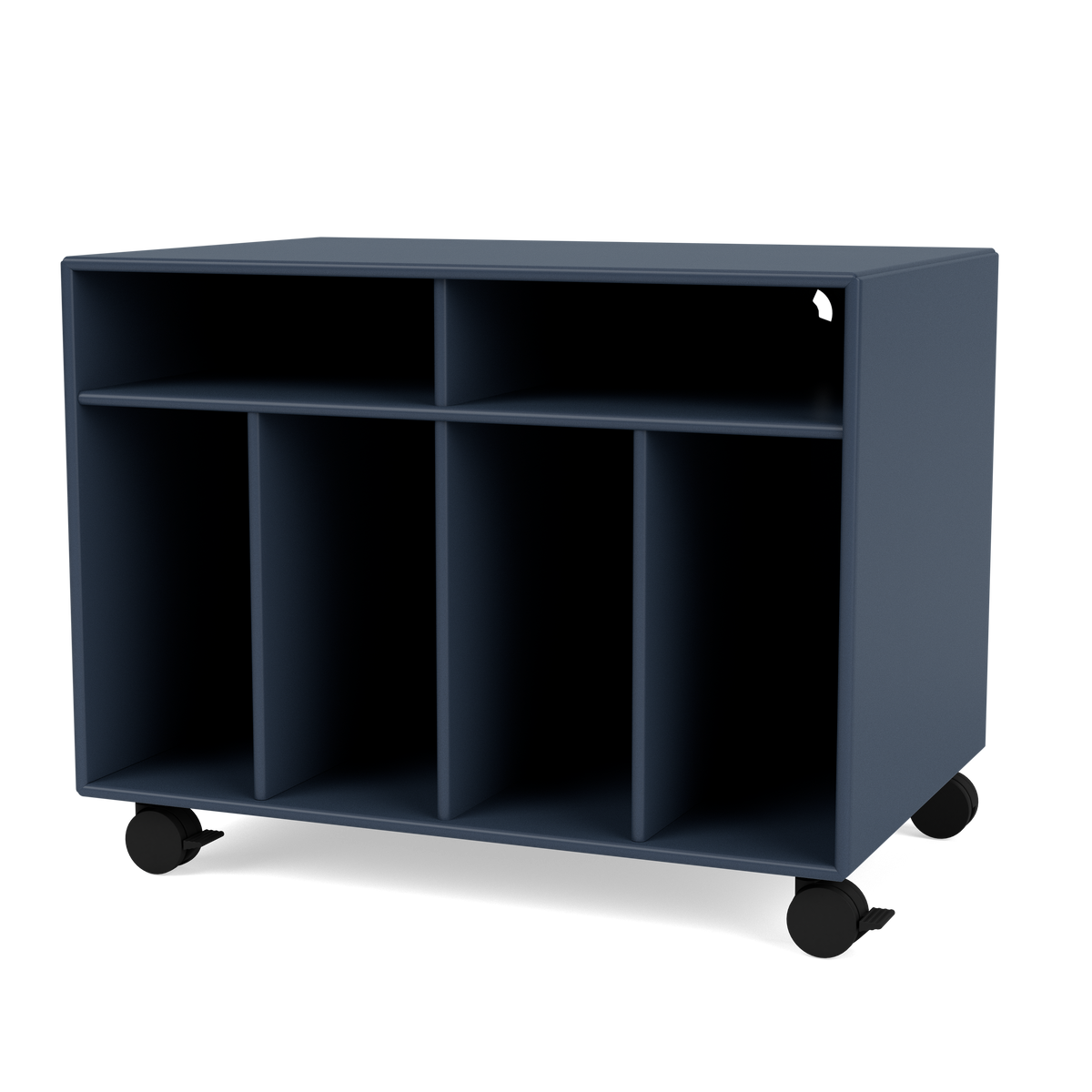 Module de Rangement Spin I par Peter J. Lassen, laque 138 Juniper, sur roulettes, packshot Montana