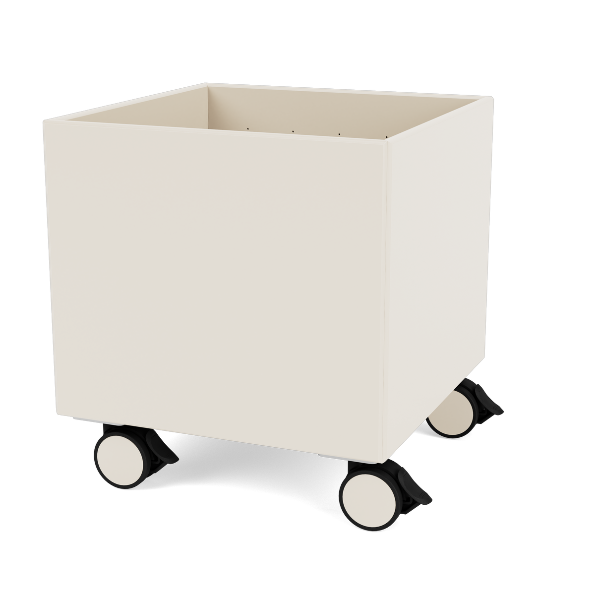 Boite de Rangement Colour Box I – S6161 par Peter J. Lassen, laque 158 Oat, sur roulettes, packshot Montana