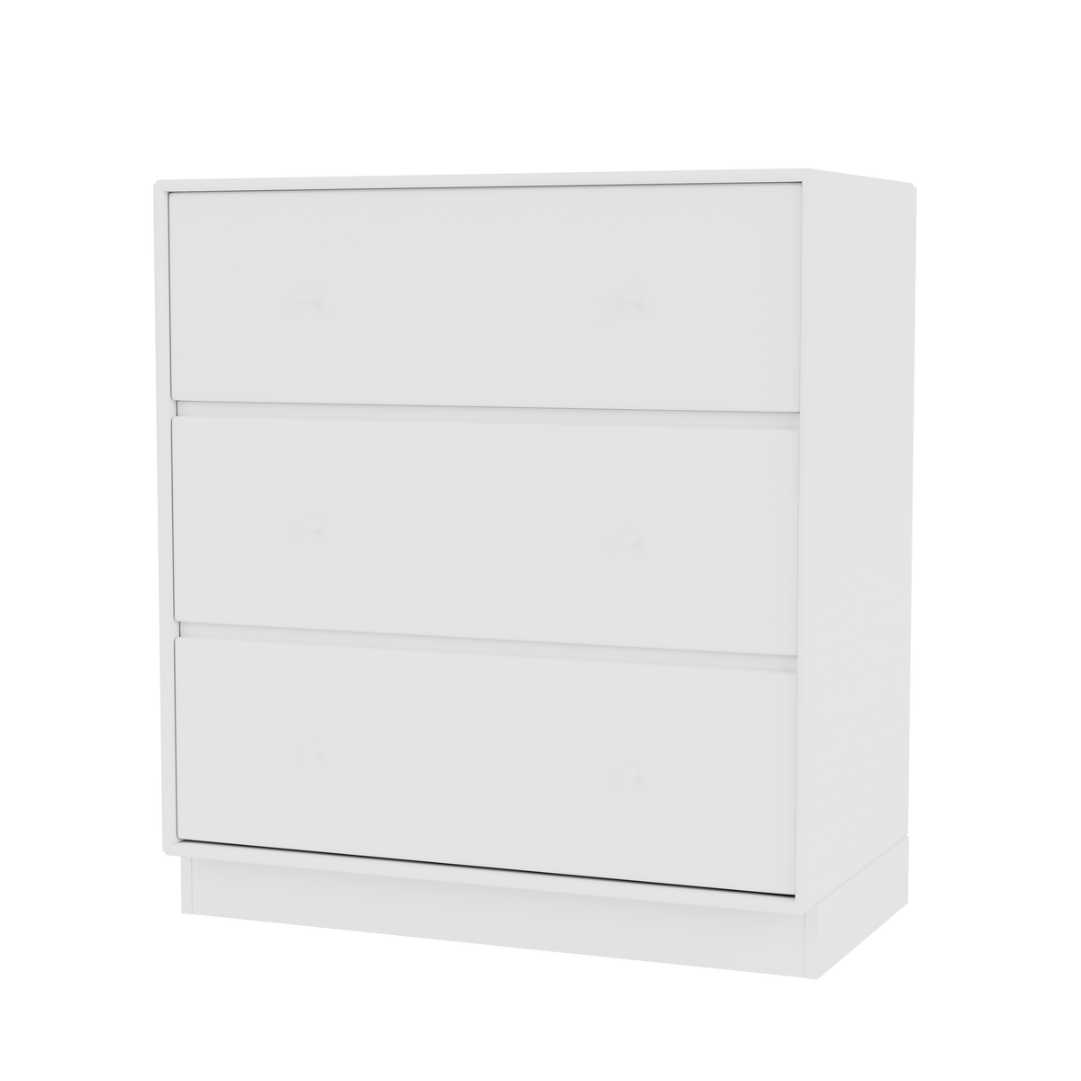 Commode Carry Quick Ship, laque 101 New White, sur socle de 7 cm, packshot Montana