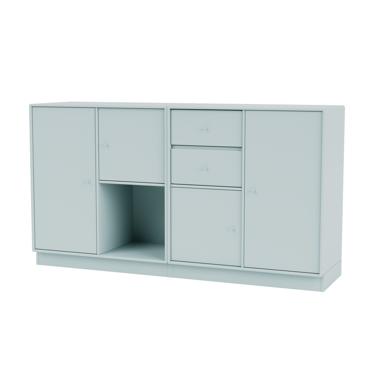 Buffet Couple Quick Ship, laque 148 Flint, sur socle de 7 cm, packshot Montana