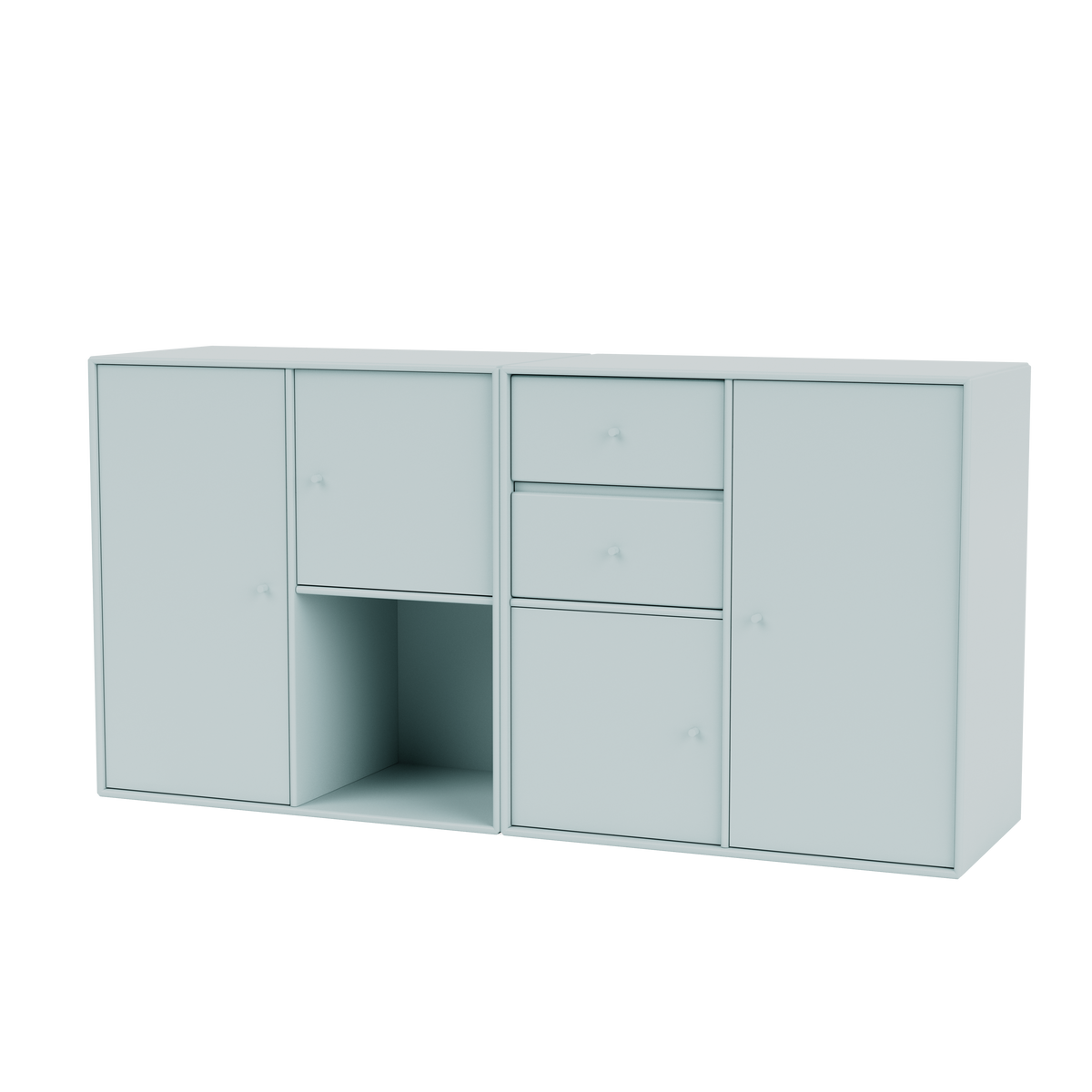 Buffet Couple Quick Ship, laque 148 Flint, suspendu au mur, packshot Montana