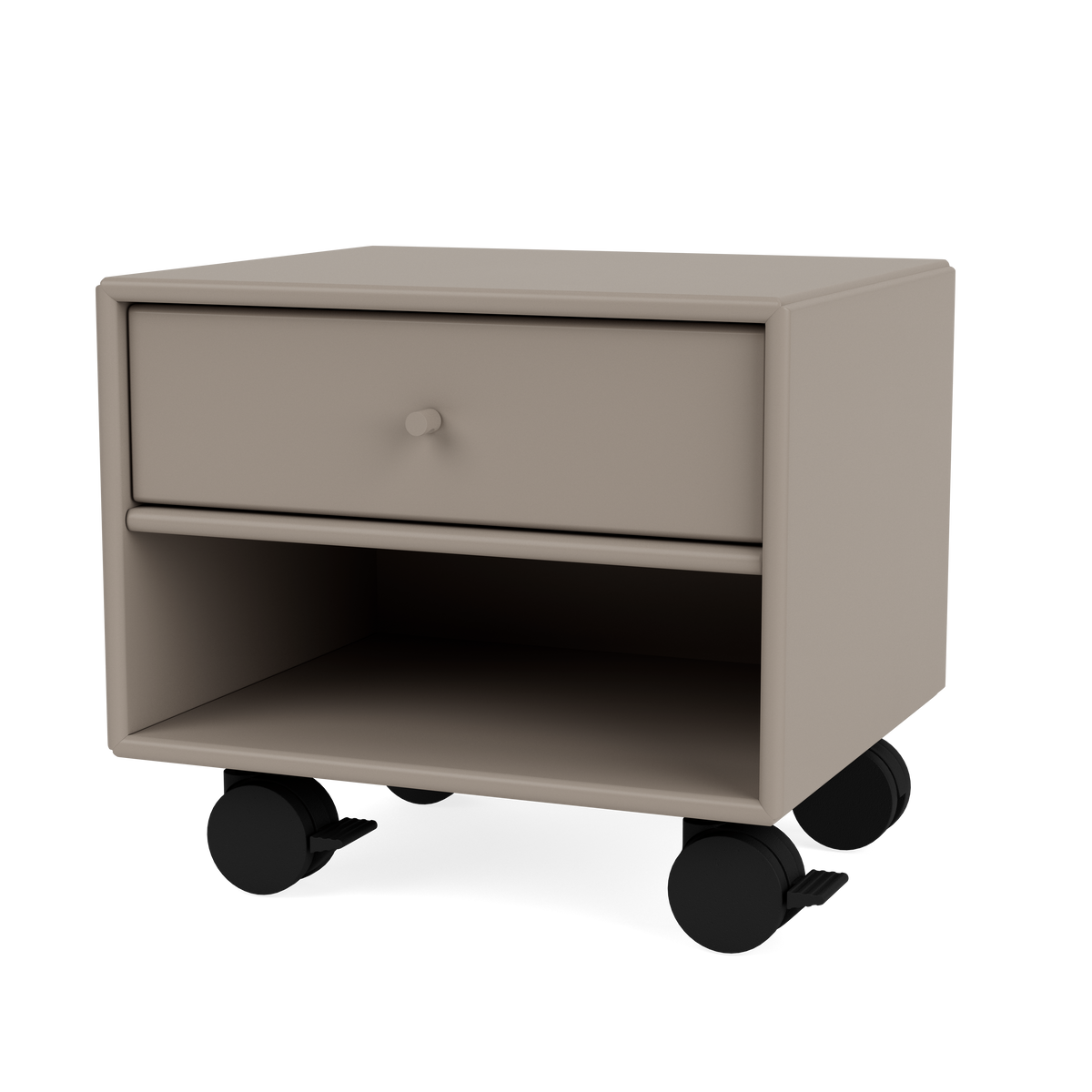 Table de nuit Dash Quick Ship, laque 141 Truffle, packshot Montana