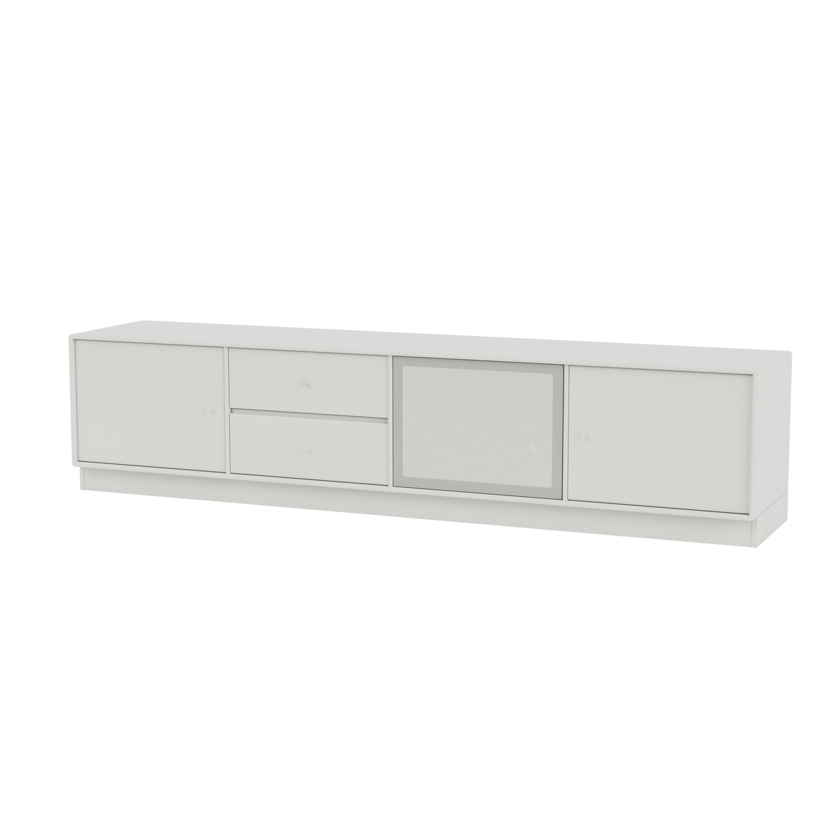 Meuble TV Octave VIII Quick Ship, laque 09 Nordic, sur socle de 7 cm, packshot Montana