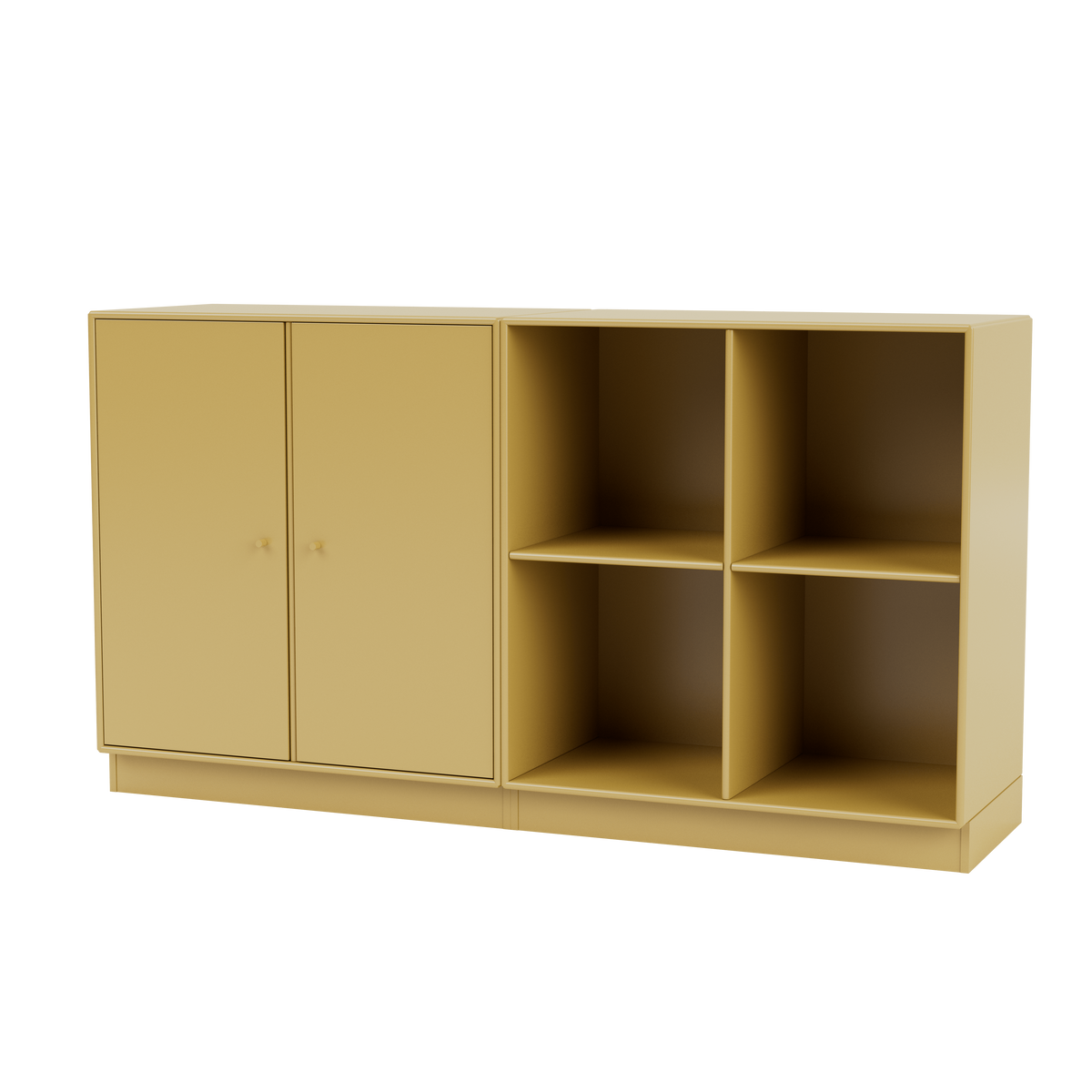 Buffet Pair Quick Ship, laque 157 Cumin, sur socle de 7 cm, packshot Montana