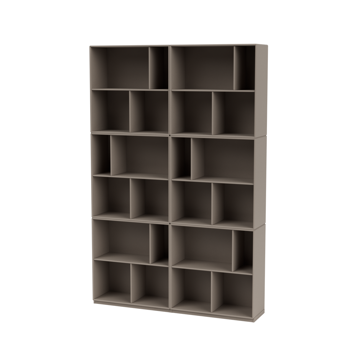 Bibliothèque Read Quick Ship, laque 141 Truffle, sur socle de 3 cm, packshot Montana
