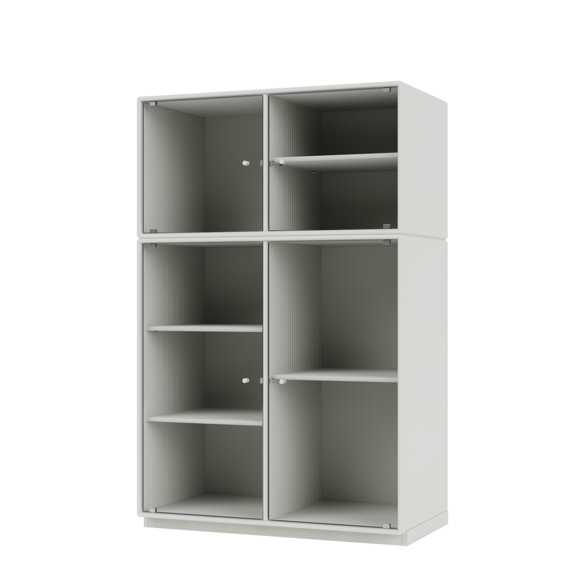 Vitrine Ripple III Quick Ship, laque 09 Nordic, sur socle de 3 cm, packshot Montana