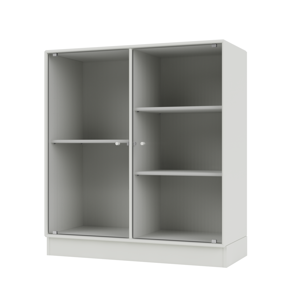 Vitrine Ripple II Quick Ship, laque 09 Nordic, sur socle de 7 cm, packshot Montana