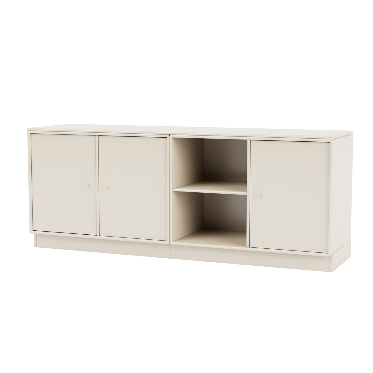 Meuble bas Save Quick Ship, laque 158 Oat, sur socle de 7 cm, packshot Montana