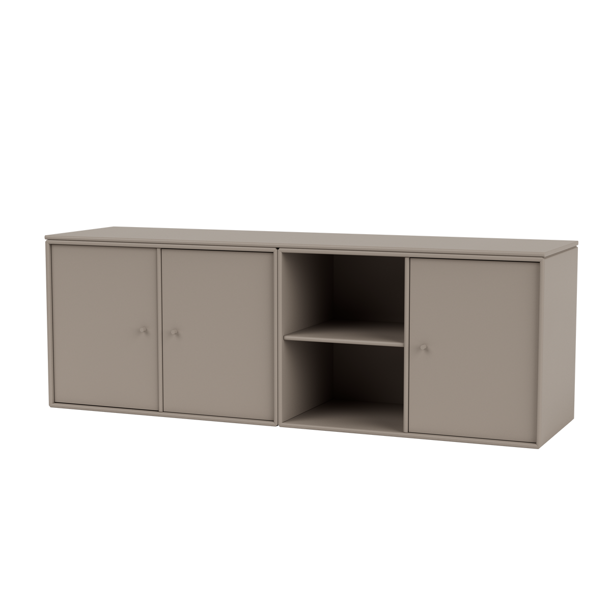 Meuble bas Save Quick Ship, laque 141 Truffle, suspendu au mur, packshot Montana
