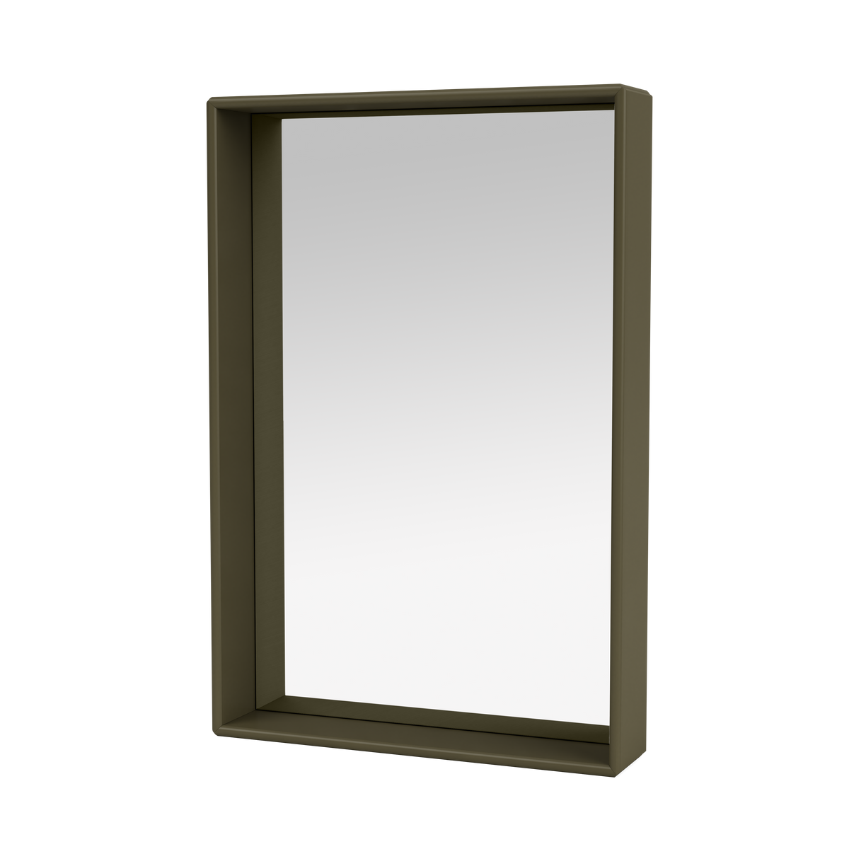 Miroir Colour Frame SHELFIE Montana, cadre laqué 139 Oregano, vue de trois quarts sur fond blanc
