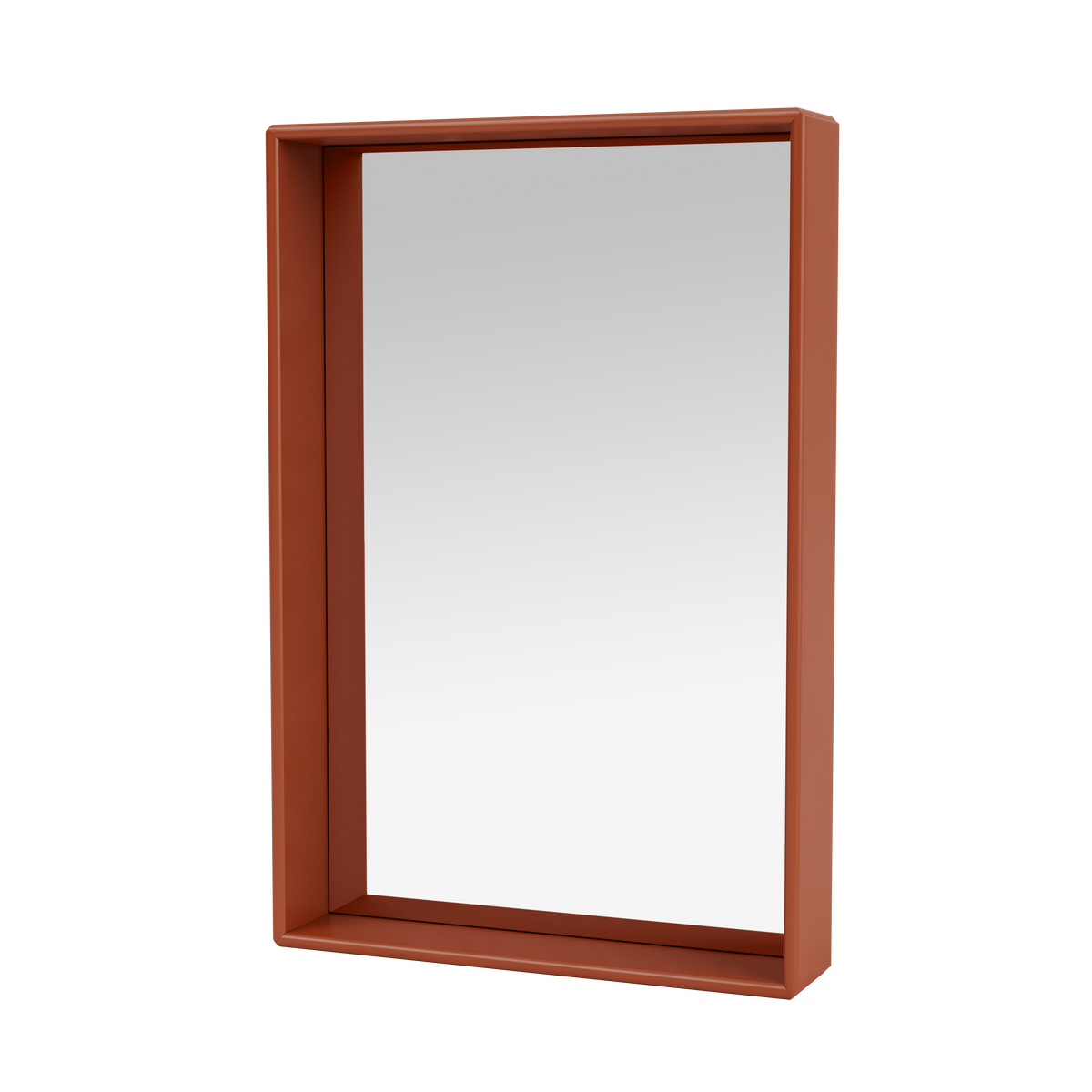 Miroir Colour Frame SHELFIE Montana, cadre laqué 162 Hokkaido, vue de trois quarts sur fond blanc