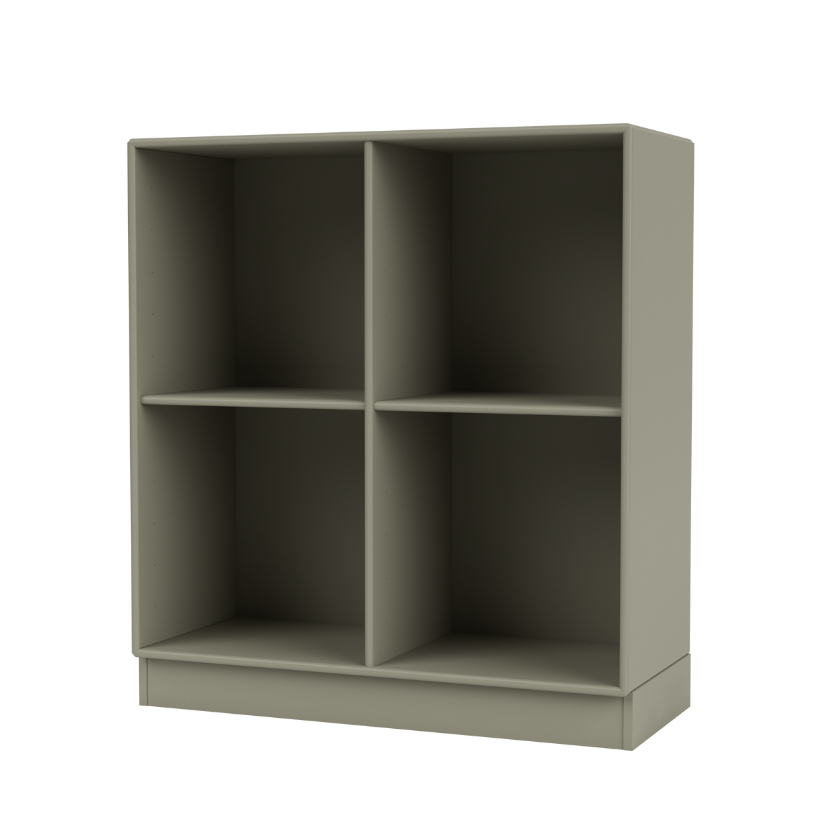 Bibliothèque Show Quick Ship, laque 144 Fennel, sur socle de 7 cm, packshot Montana