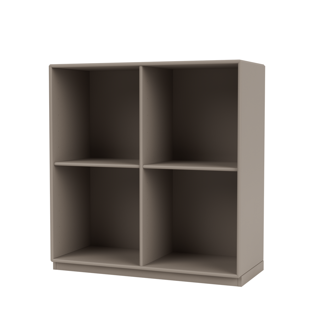 Bibliothèque Show Quick Ship, laque 141 Truffle, sur socle de 3 cm, packshot Montana