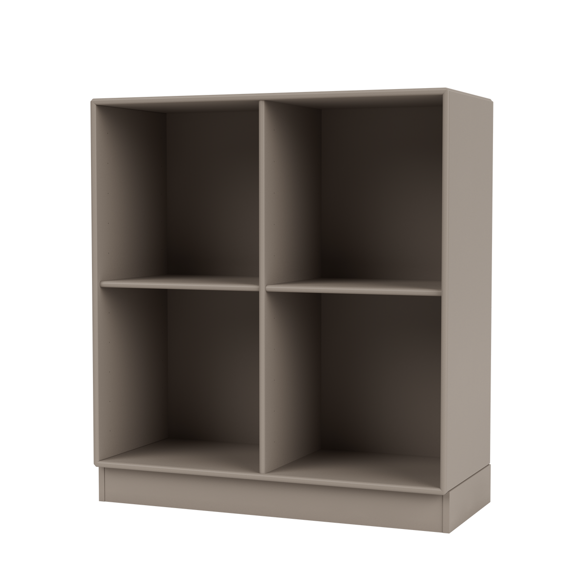 Bibliothèque Show Quick Ship, laque 141 Truffle, sur socle de 7 cm, packshot Montana