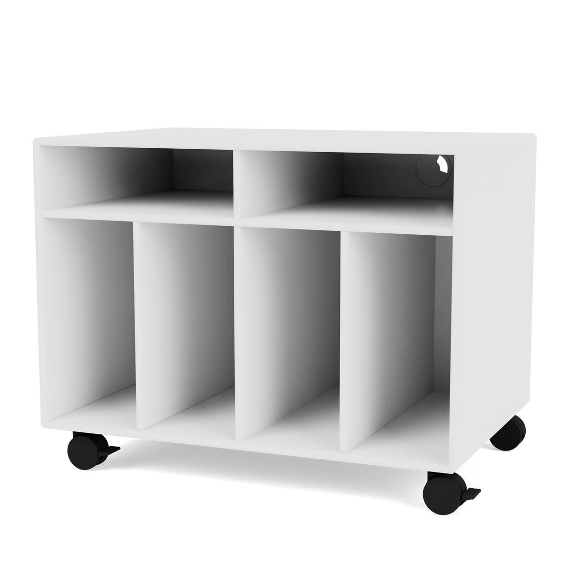 Rangement à vinyles Spin I Quick Ship, laque 101 New White, packshot Montana