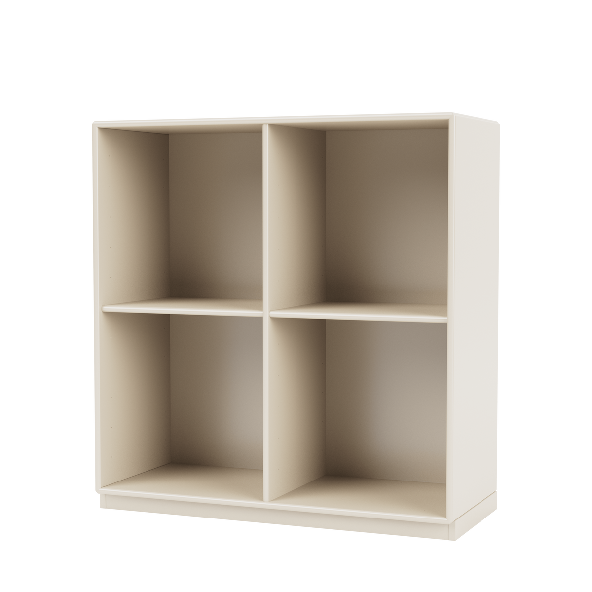 Bibliothèque Show Quick Ship, laque 158 Oat, sur socle de 3 cm, packshot Montana