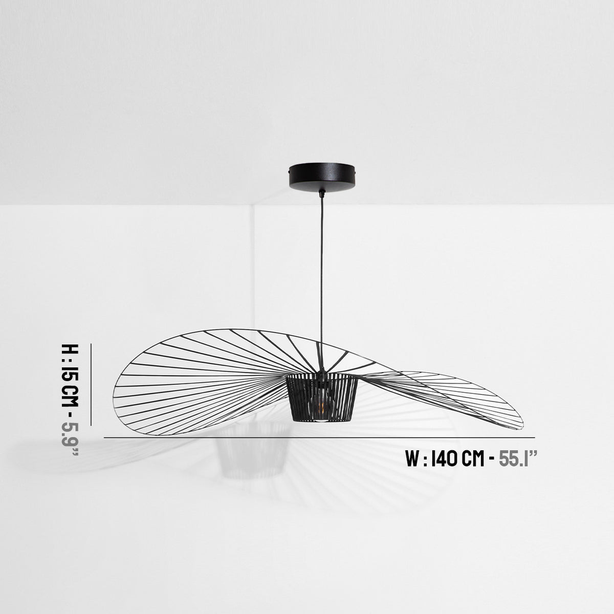 Moyenne Suspension Vertigo Ø140 cm de Constance Guisset - Petite Friture-avec dimensions-The Woods Gallery