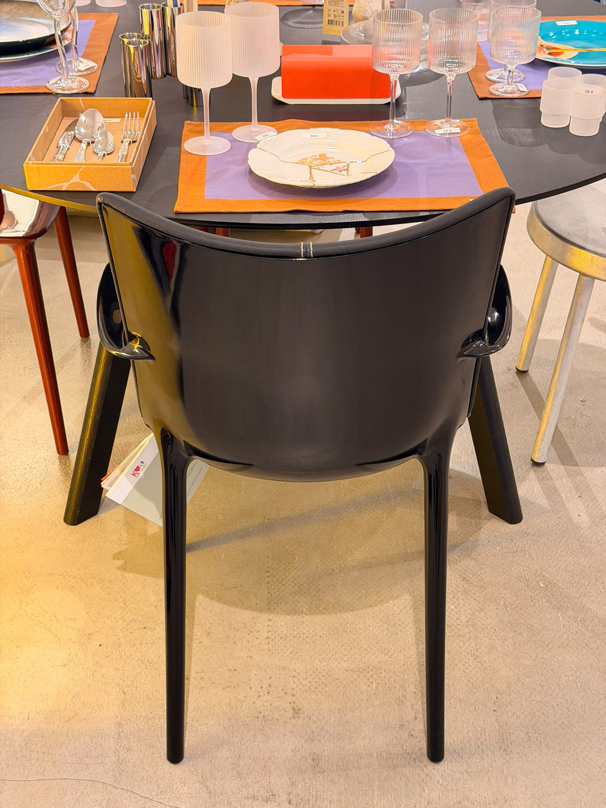 Chaise H.H.H Cuir noir de Philippe Starck - Kartell - 1 modèle d&