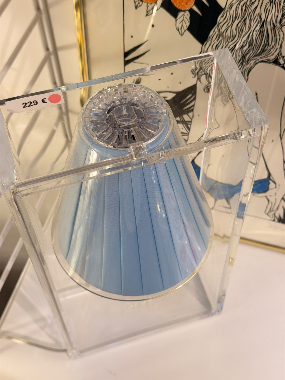 Lampe de table Light-Air Tissu bleu ciel - Kartell - modèle d&