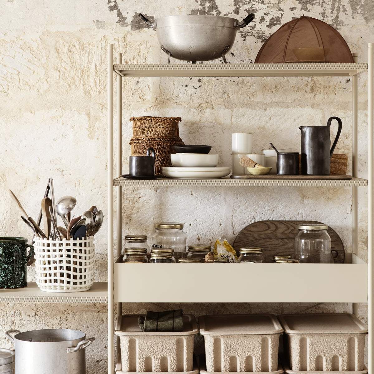 Panier Ceramic Basket de Trine Andersen - Ferm Living-Blanc-The Woods Gallery