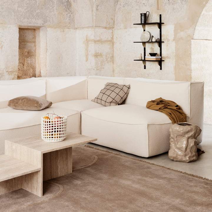 Panier Ceramic Basket de Trine Andersen - Ferm Living-Blanc-The Woods Gallery
