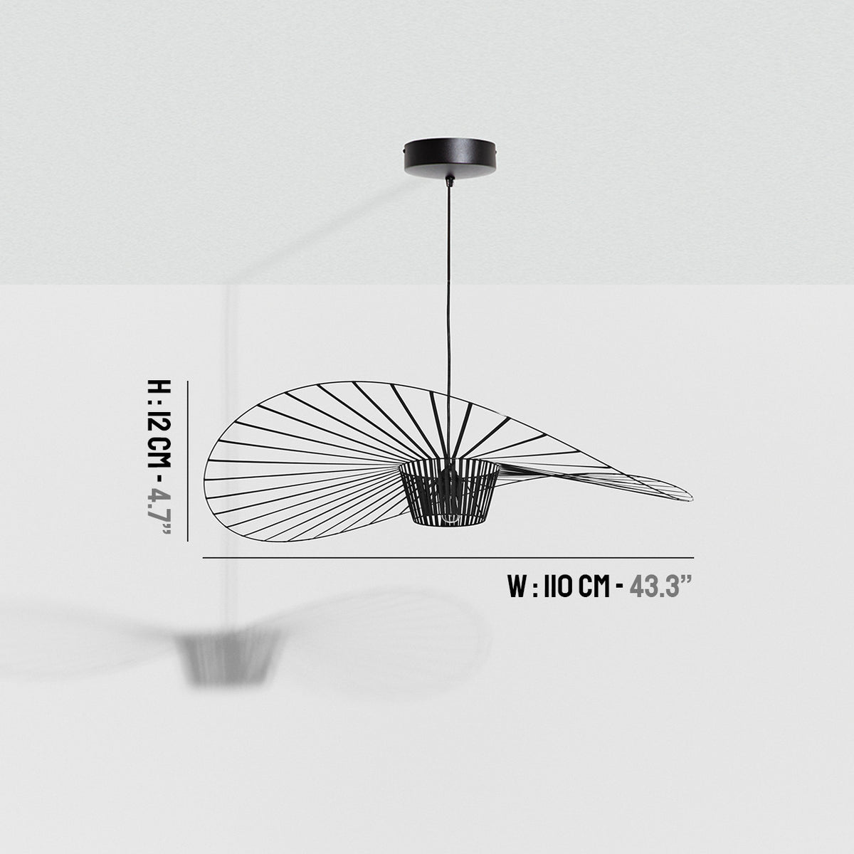 Petite Suspension Vertigo Ø110 cm de Constance Guisset - Petite Friture-avec dimensions-The Woods Gallery