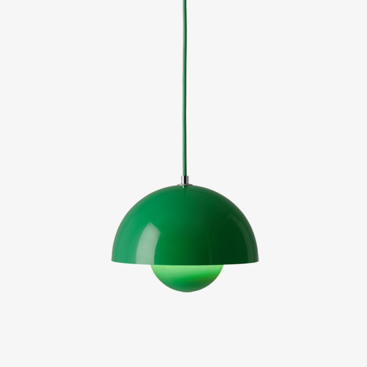 Petite suspension Flowerpot VP1 de Verner Panton - &Tradition-Vert signal-The Woods Gallery