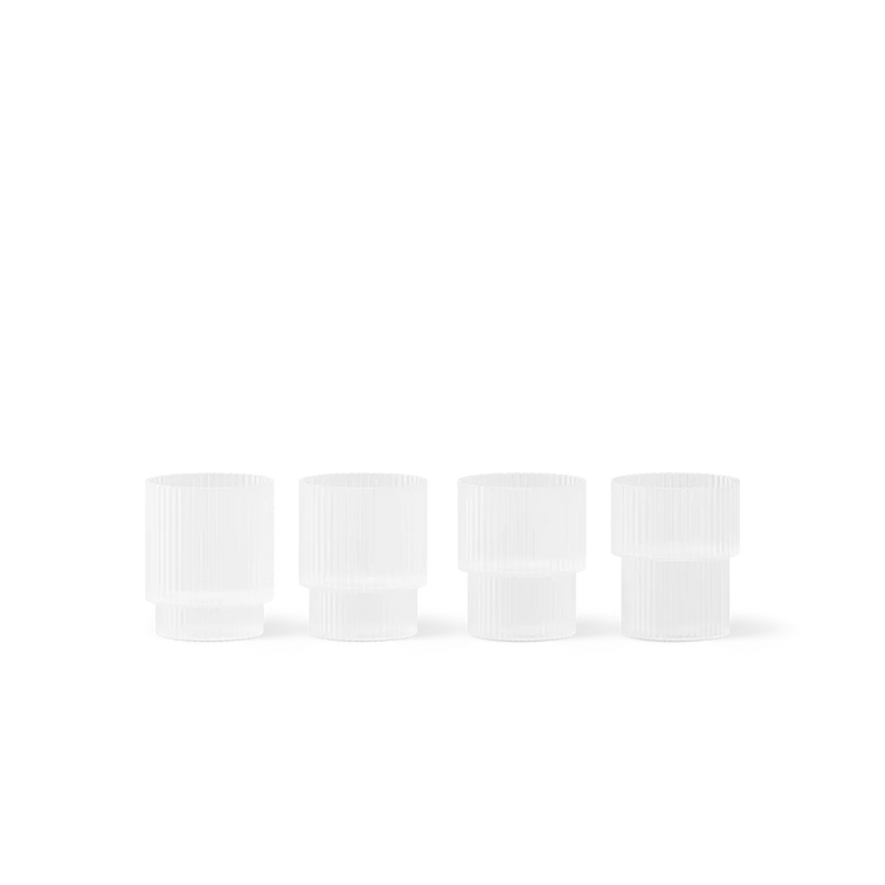 Petits Verres à shot ou à expresso Ripple Frosted - Set de 4 - Ferm Living-The Woods Gallery
