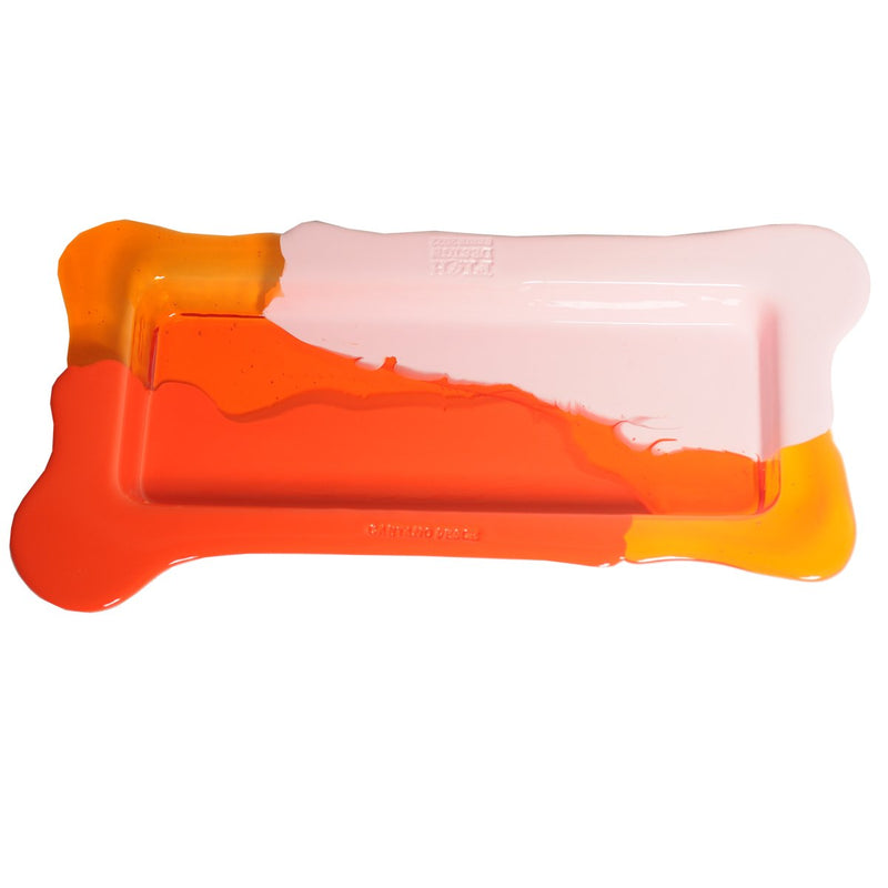 Plateau Rectangulaire Try Tray - Orange Mat, Orange Clair Et Rose Pastel Mat de Gaetano Pesce - Fish Design-S-The Woods Gallery