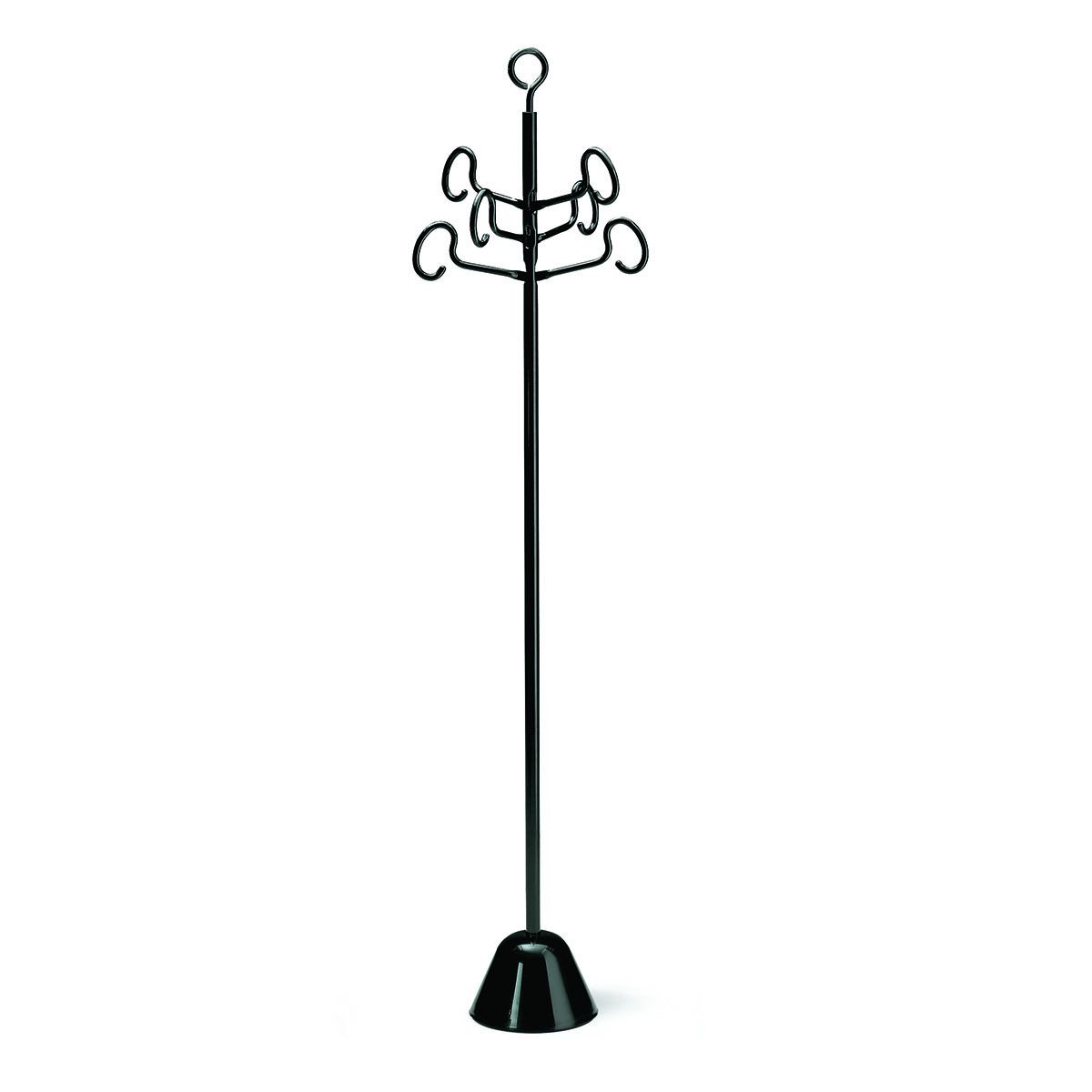 Porte-Manteaux Servomanto de Achille Castiglioni - Zanotta-crosses recourbées noires sur socle conique-The Woods Gallery