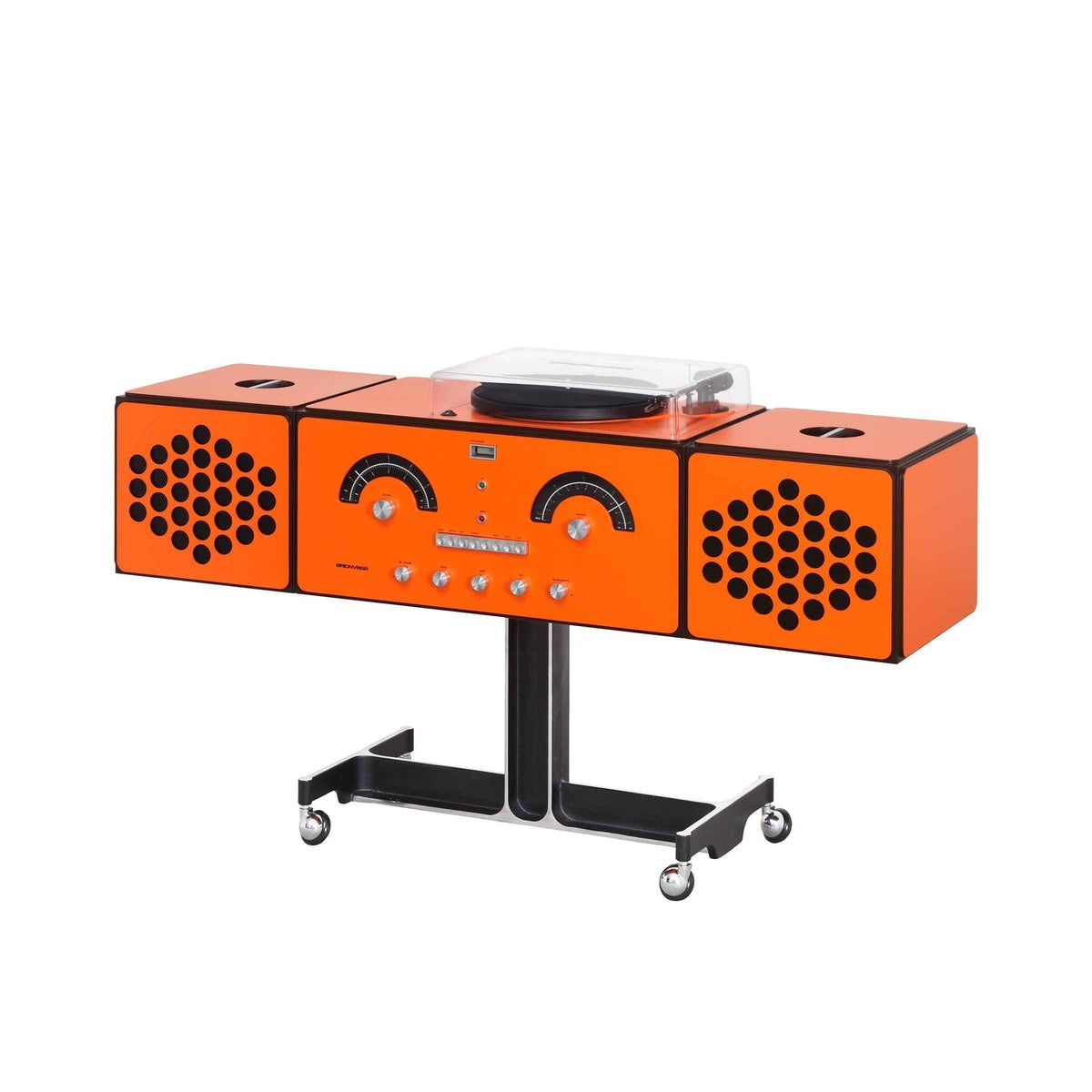 Radiofonografo - Brionvega : Design par Achille et Pier Giacomo Castiglioni-Orange-The Woods Gallery