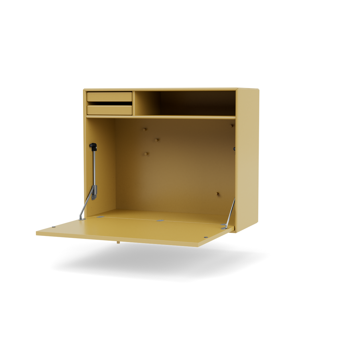 Secrétaire Modulable Studio par Peter J. Lassen, laque 157 Cumin, suspendu au mur, packshot Montana